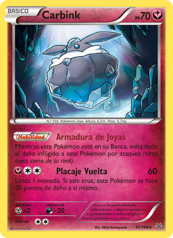 Carbink 47 — Roaring Skies (Spanish Pokémon TCG card)