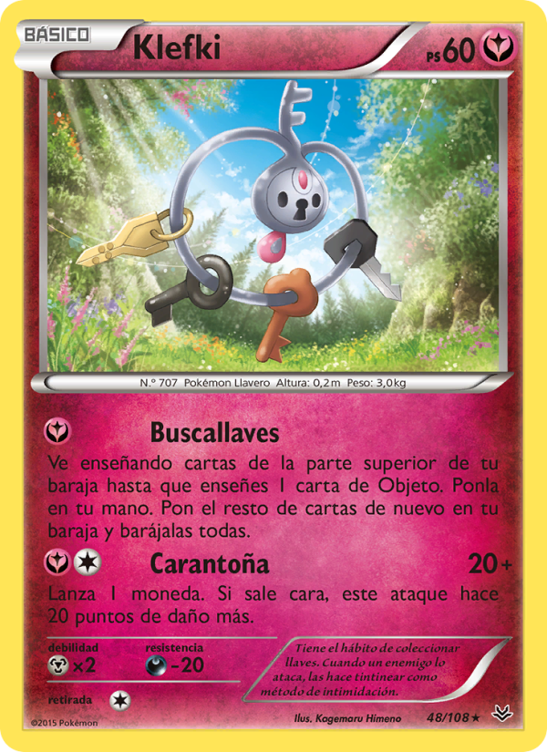 Klefki 48 — Roaring Skies (Spanish Pokémon TCG card)
