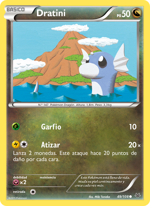 Dratini 49 — Roaring Skies (Spanish Pokémon TCG card)
