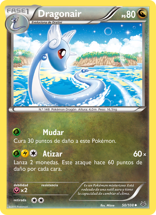 Dragonair 50 — Roaring Skies (Spanish Pokémon TCG card)