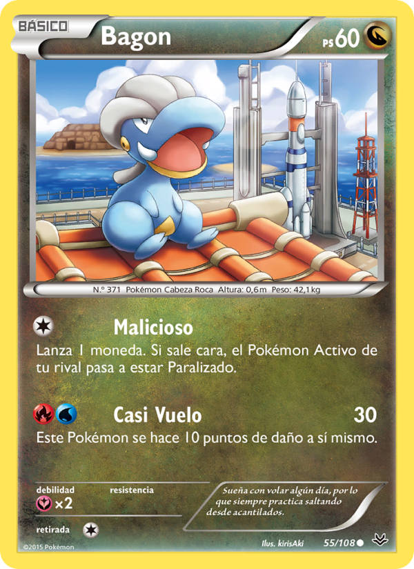 Bagon 55 — Roaring Skies (Spanish Pokémon TCG card)