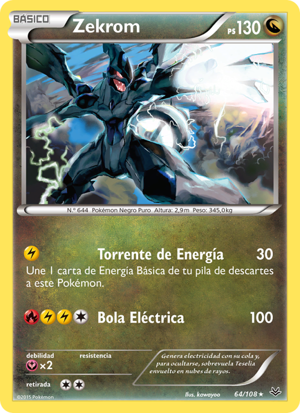 Zekrom 64 — Roaring Skies (Spanish Pokémon TCG card)