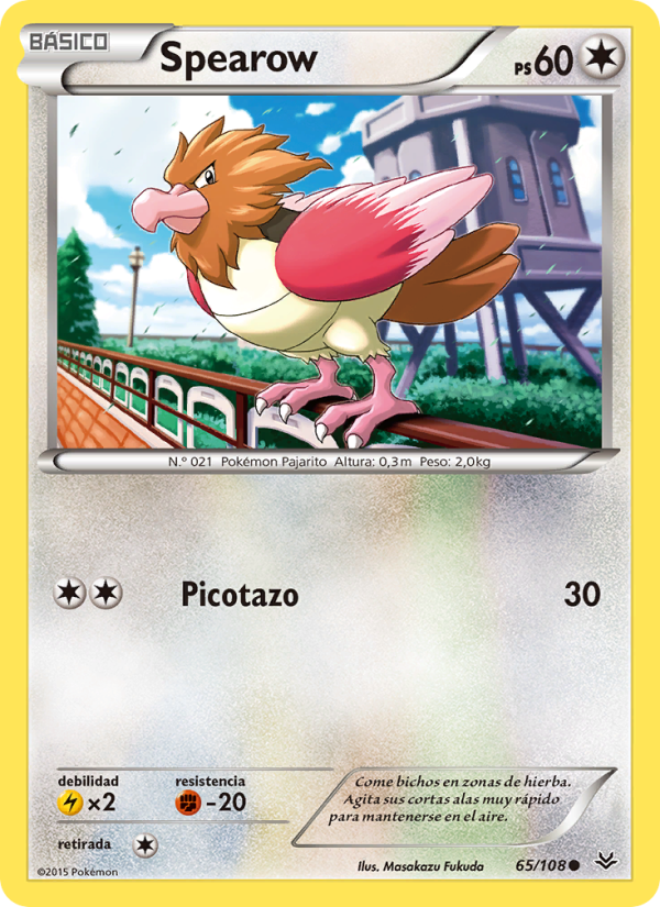 Spearow 65 — Roaring Skies (Spanish Pokémon TCG card)