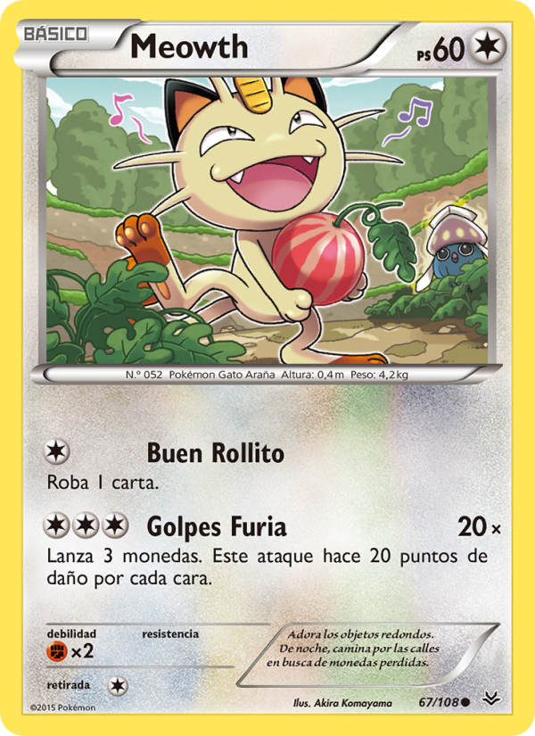 Meowth 67 — Roaring Skies (Spanish Pokémon TCG card)