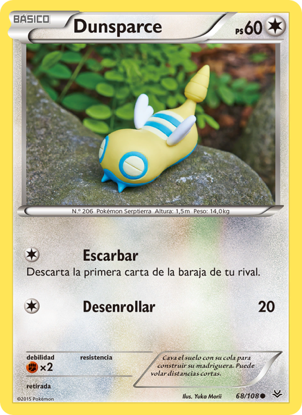 Dunsparce 68 — Roaring Skies (Spanish Pokémon TCG card)