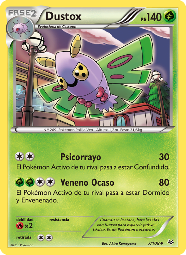 Dustox 7 — Roaring Skies (Spanish Pokémon TCG card)
