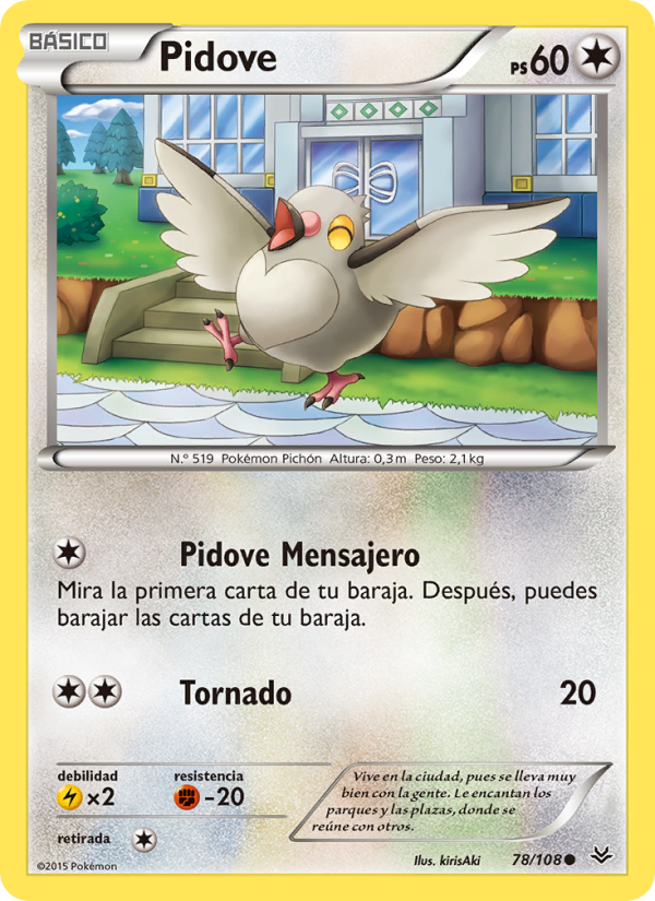 Pidove 78 — Roaring Skies (Spanish Pokémon TCG card)