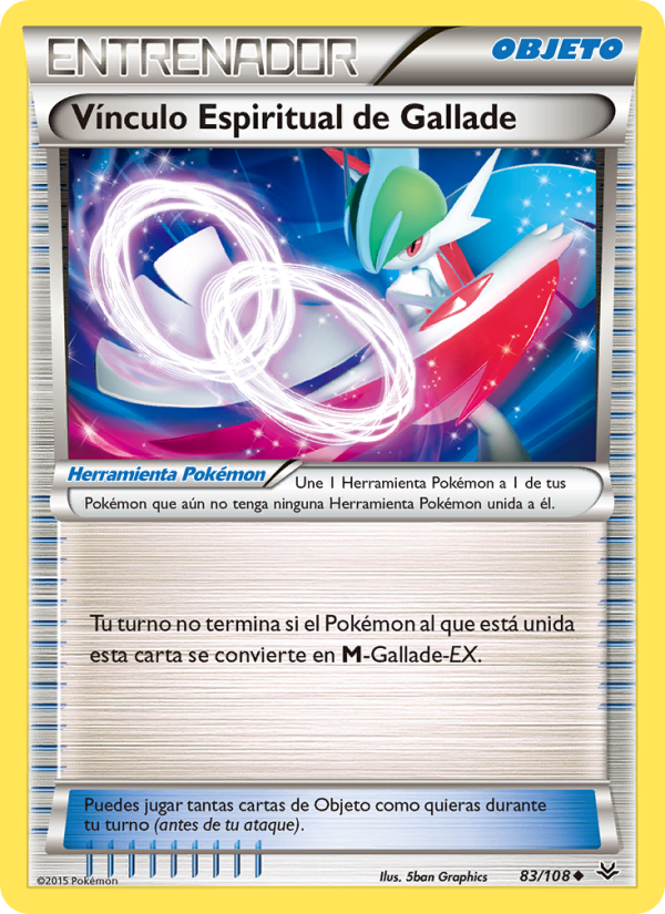 Vínculo Espiritual de Gallade 83 — Roaring Skies (Spanish Pokémon TCG card)