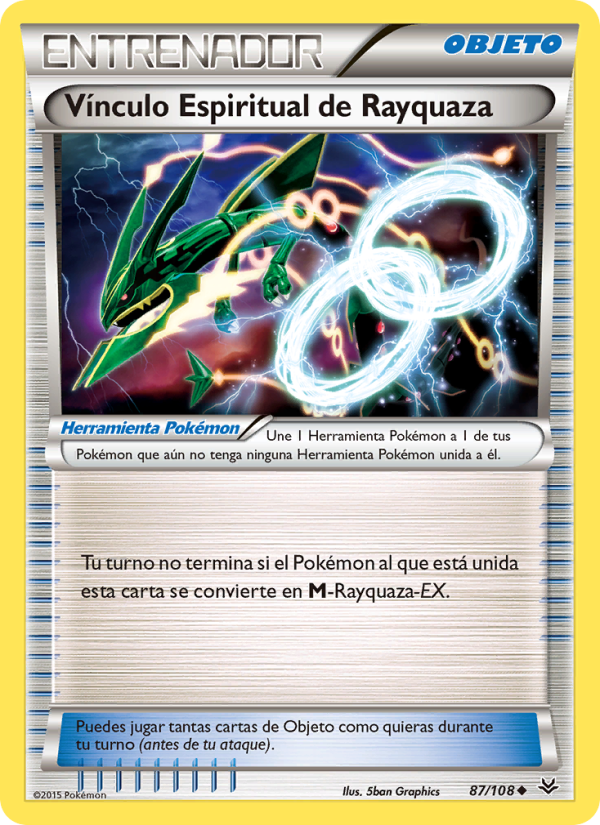 Vínculo Espiritual de Rayquaza 87 — Roaring Skies (Spanish Pokémon TCG card)
