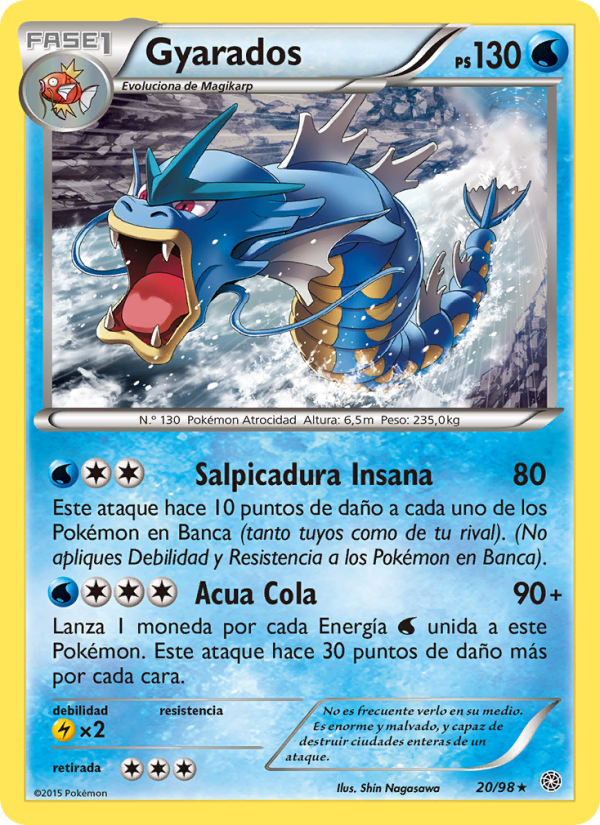 Gyarados 20 — Ancient Origins (Spanish Pokémon TCG card)