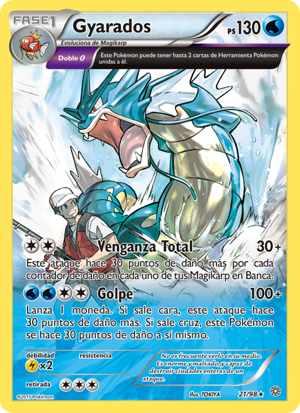 Gyarados 21 — Ancient Origins (Spanish Pokémon TCG card)