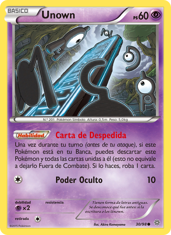 Unown 30 — Ancient Origins (Spanish Pokémon TCG card)