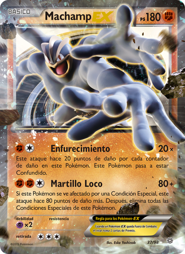 Machamp EX 37 — Ancient Origins (Spanish Pokémon TCG card)