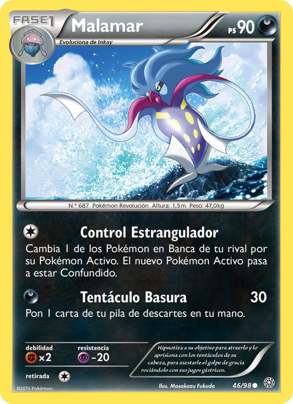Malamar 46 — Ancient Origins (Spanish Pokémon TCG card)