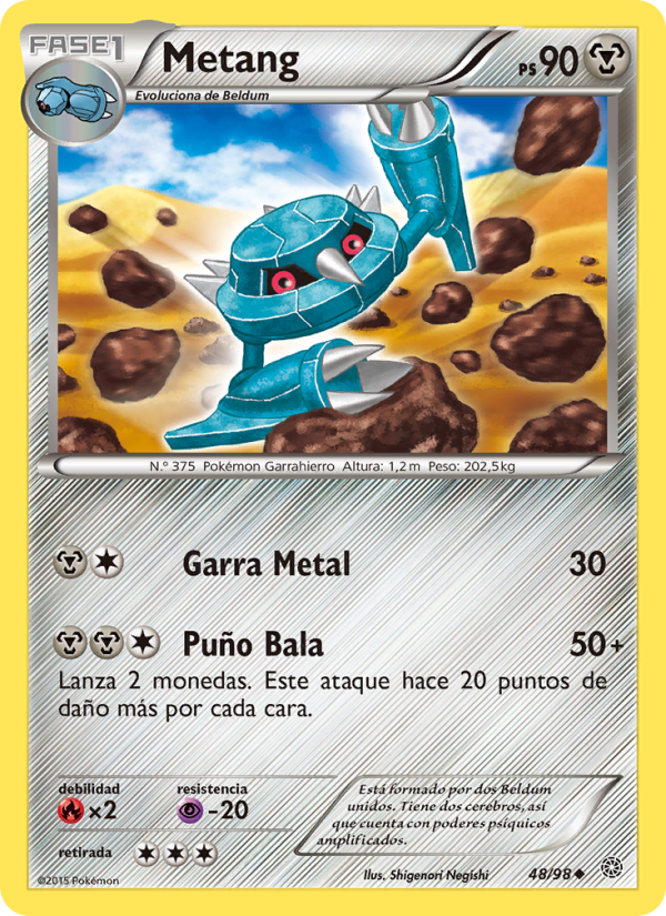 Metang 48 — Ancient Origins (Spanish Pokémon TCG card)
