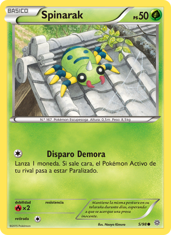 Spinarak 5 — Ancient Origins (Spanish Pokémon TCG card)