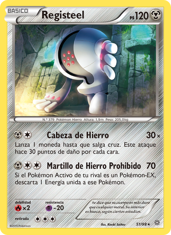 Registeel 51 — Ancient Origins (Spanish Pokémon TCG card)