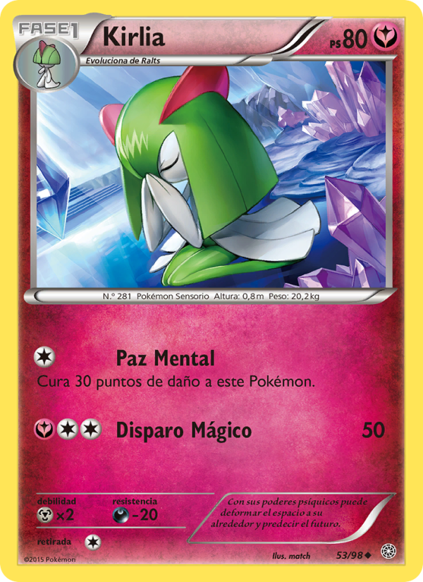Kirlia 53 — Ancient Origins (Spanish Pokémon TCG card)