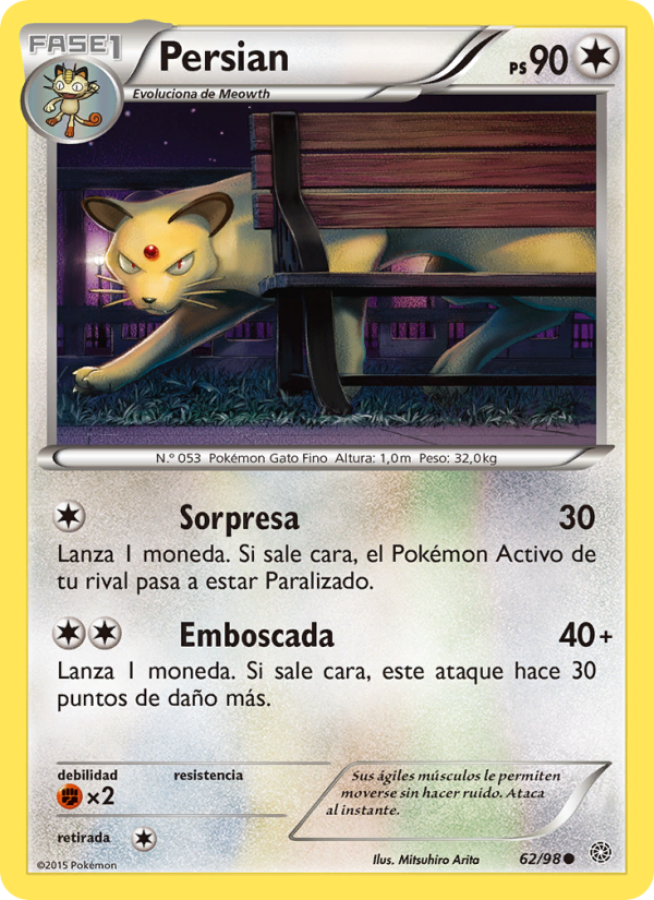 Persian 62 — Ancient Origins (Spanish Pokémon TCG card)