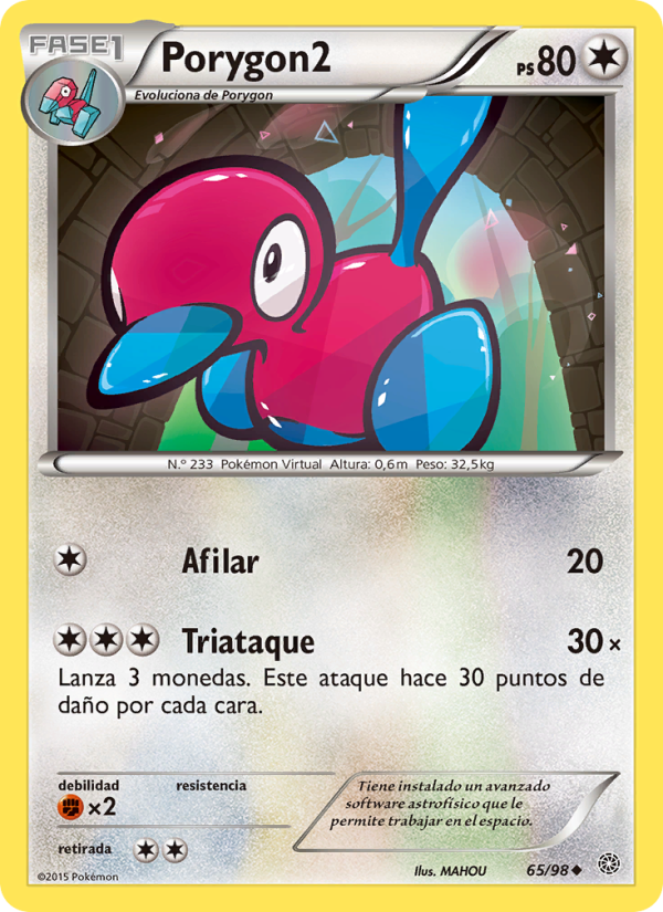 Porygon2 65 — Ancient Origins (Spanish Pokémon TCG card)