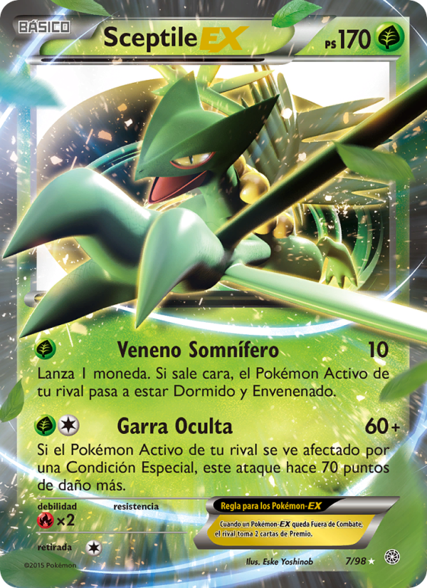 Sceptile EX 7 — Ancient Origins (Spanish Pokémon TCG card)