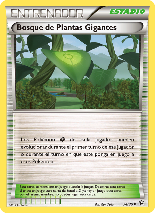 Bosque de Plantas Gigantes 74 — Ancient Origins (Spanish Pokémon TCG card)