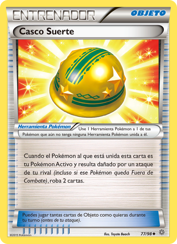 Casco Suerte 77 — Ancient Origins (Spanish Pokémon TCG card)