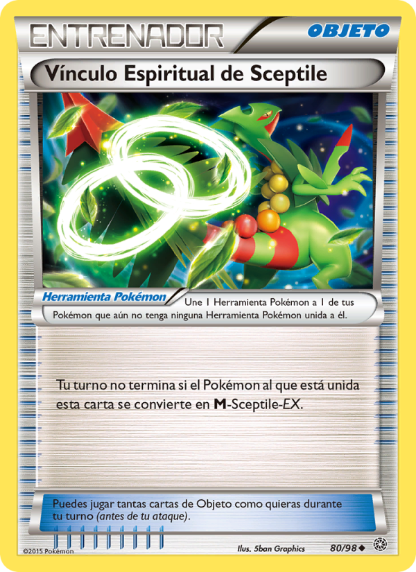 Vínculo Espiritual de Sceptile 80 — Ancient Origins (Spanish Pokémon TCG card)