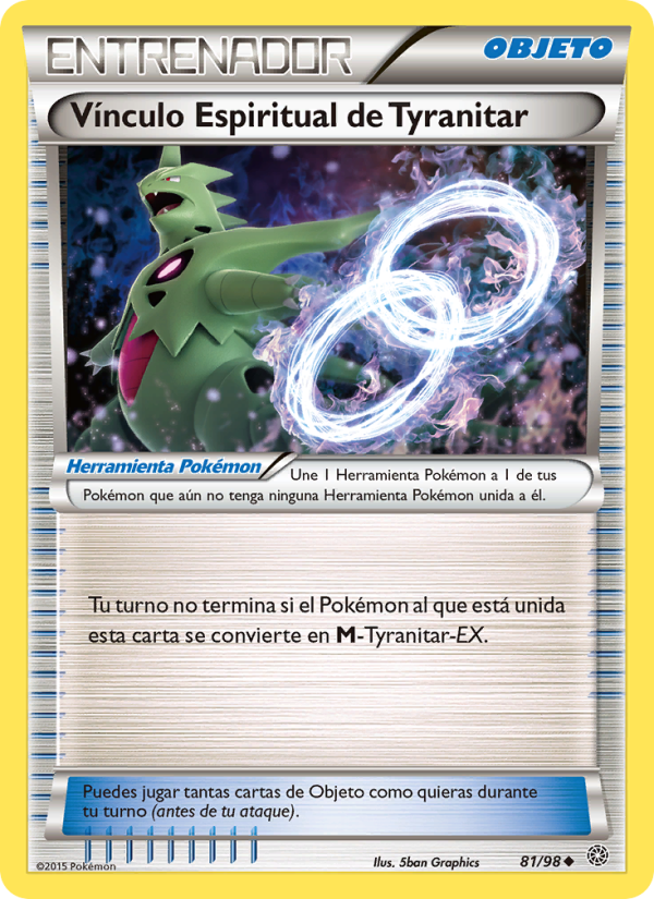 Vínculo Espiritual de Tyranitar 81 — Ancient Origins (Spanish Pokémon TCG card)