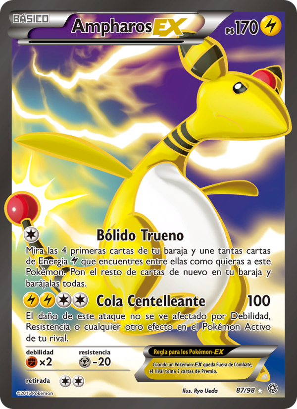 Ampharos EX 87 — Ancient Origins (Spanish Pokémon TCG card)