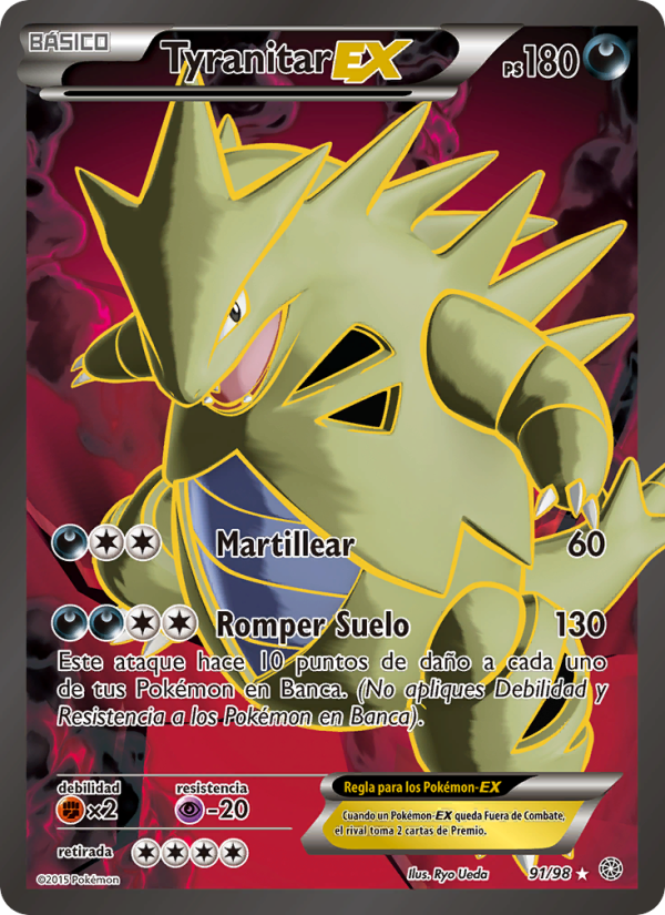 Tyranitar EX 91 — Ancient Origins (Spanish Pokémon TCG card)
