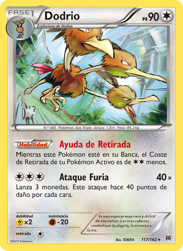 Dodrio 117 — BREAKthrough (Spanish Pokémon TCG card)