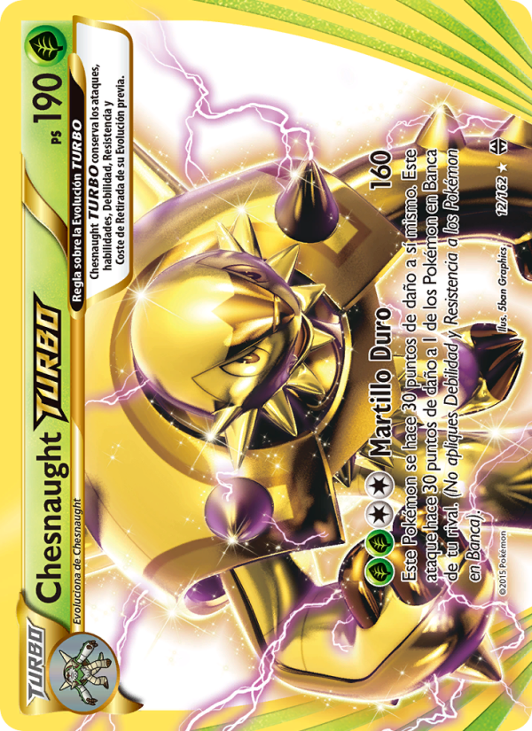 Chesnaught TURBO 12 — BREAKthrough (Spanish Pokémon TCG card)