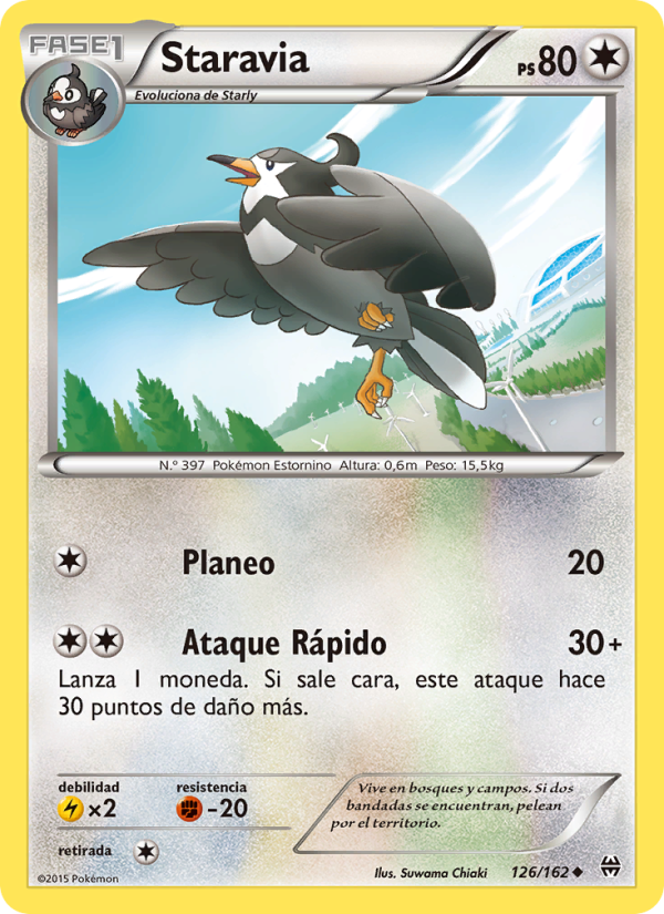 Staravia 126 — BREAKthrough (Spanish Pokémon TCG card)