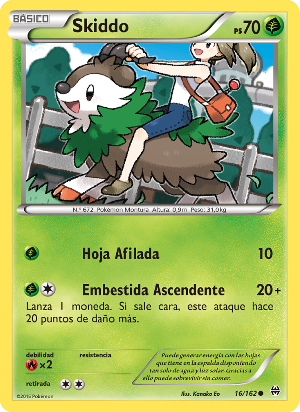 Skiddo 16 — BREAKthrough (Spanish Pokémon TCG card)
