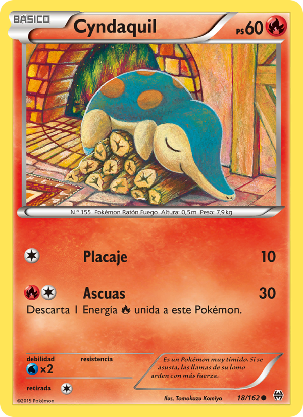 Cyndaquil 18 — BREAKthrough (Spanish Pokémon TCG card)