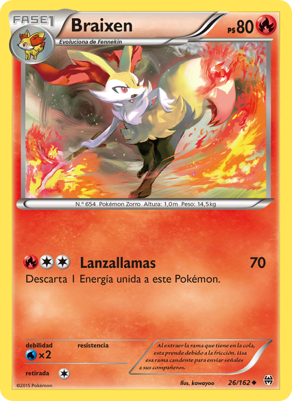 Braixen 26 — BREAKthrough (Spanish Pokémon TCG card)