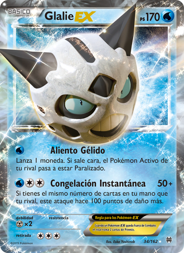 Glalie EX 34 — BREAKthrough (Spanish Pokémon TCG card)