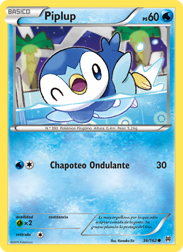 Piplup 36 — BREAKthrough (Spanish Pokémon TCG card)