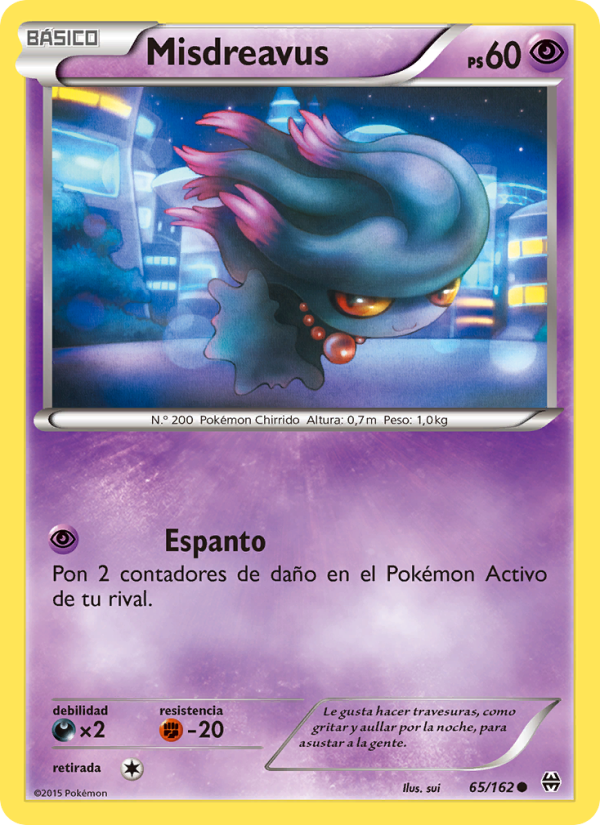 Misdreavus 65 — BREAKthrough (Spanish Pokémon TCG card)