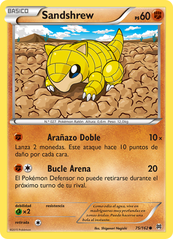 Sandshrew 75 — BREAKthrough (Spanish Pokémon TCG card)