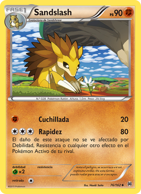 Sandslash 76 — BREAKthrough (Spanish Pokémon TCG card)