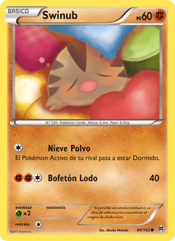Swinub 80 — BREAKthrough (Spanish Pokémon TCG card)