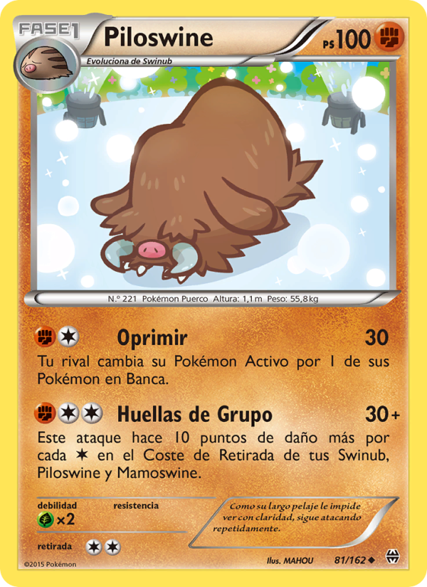 Piloswine 81 — BREAKthrough (Spanish Pokémon TCG card)