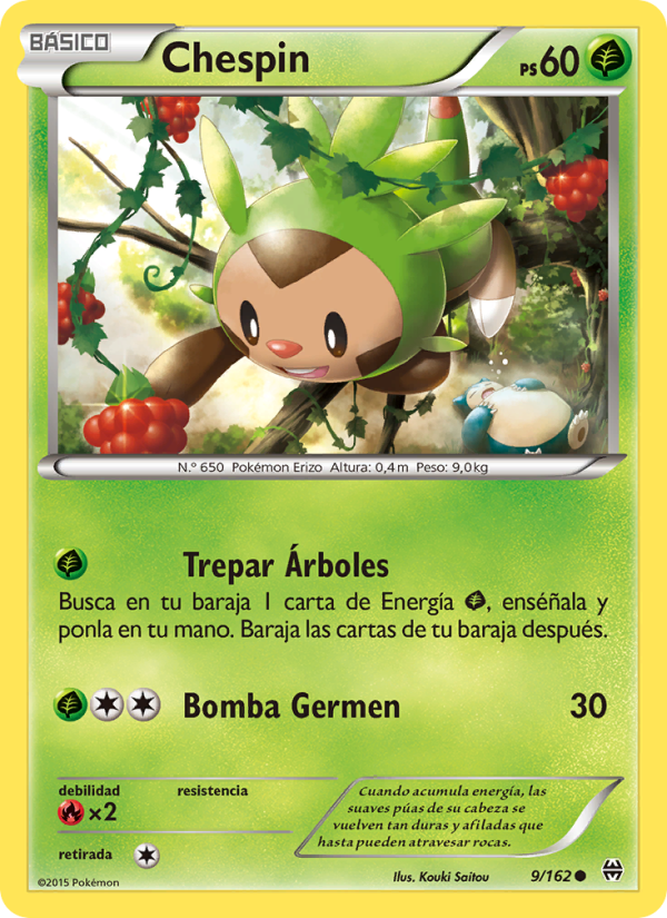 Chespin 9 — BREAKthrough (Spanish Pokémon TCG card)