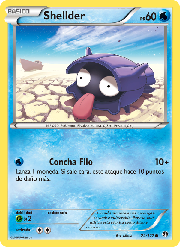 Shellder 22 — BREAKpoint (Spanish Pokémon TCG card)