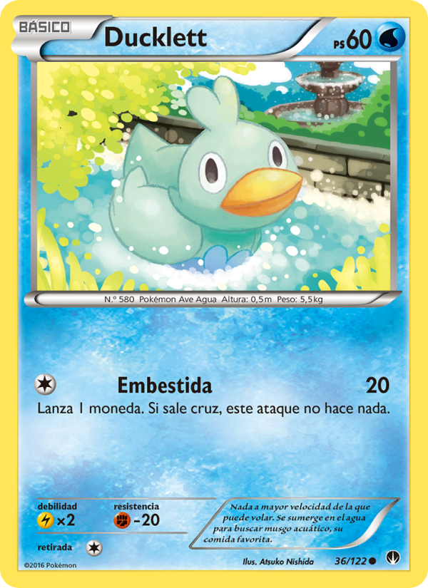 Ducklett 36 — BREAKpoint (Spanish Pokémon TCG card)