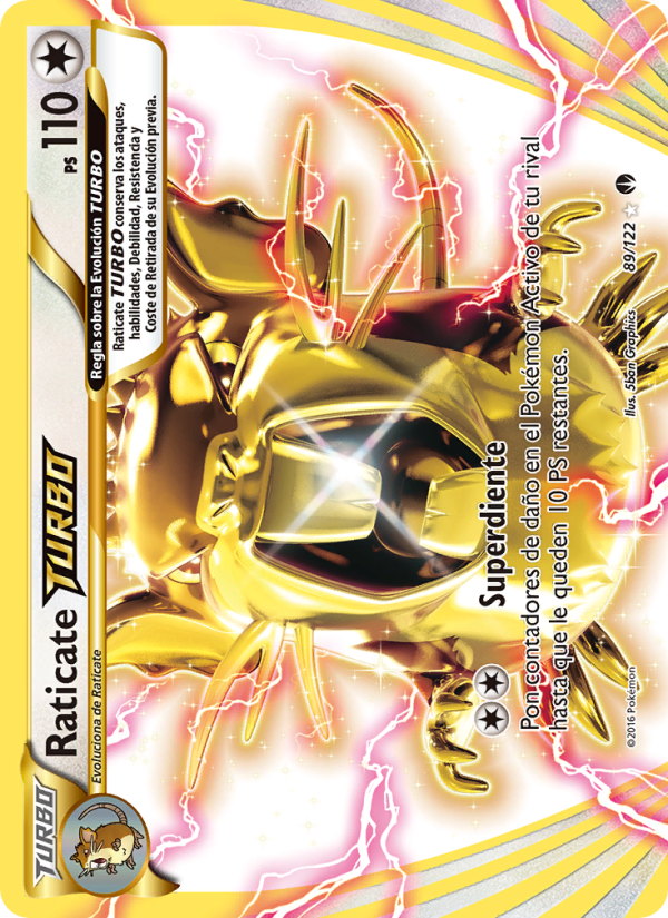 Raticate TURBO 89 — BREAKpoint (Spanish Pokémon TCG card)