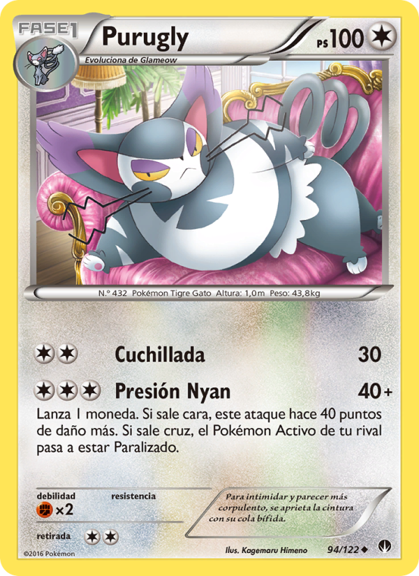 Purugly 94 — BREAKpoint (Spanish Pokémon TCG card)