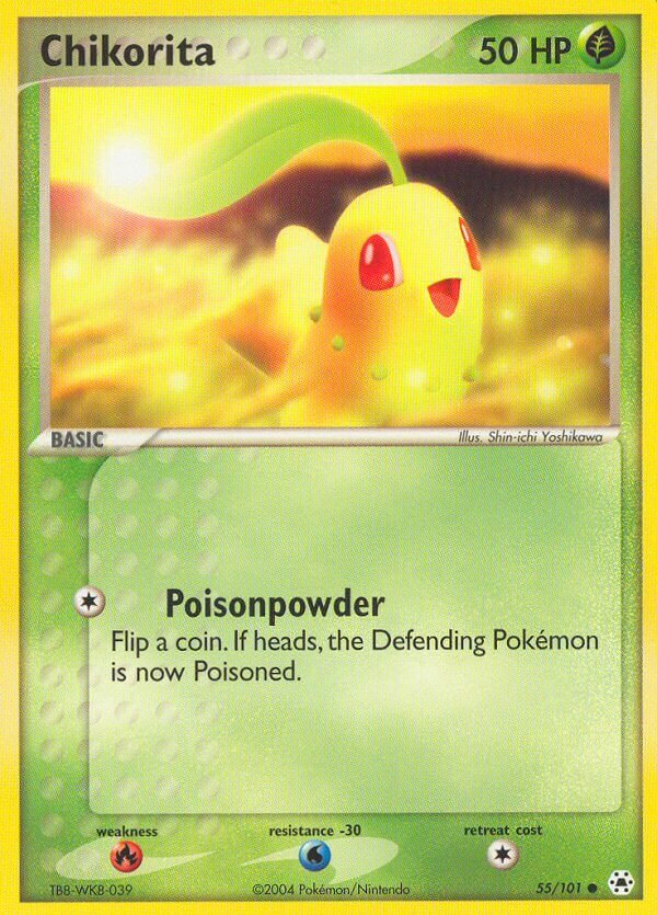 Chikorita 055 — EX Leggende Nascoste (Italian Pokémon TCG card)